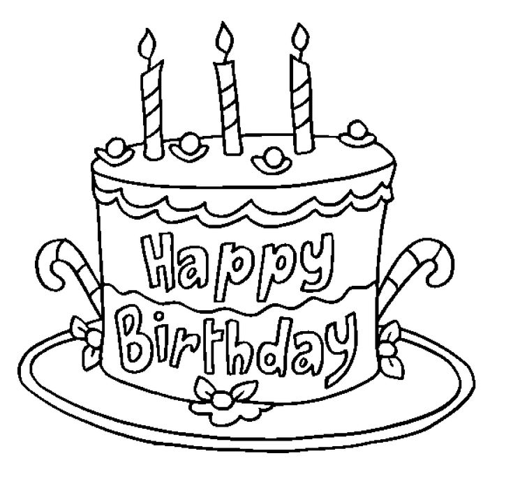 Birthday cake coloring pages