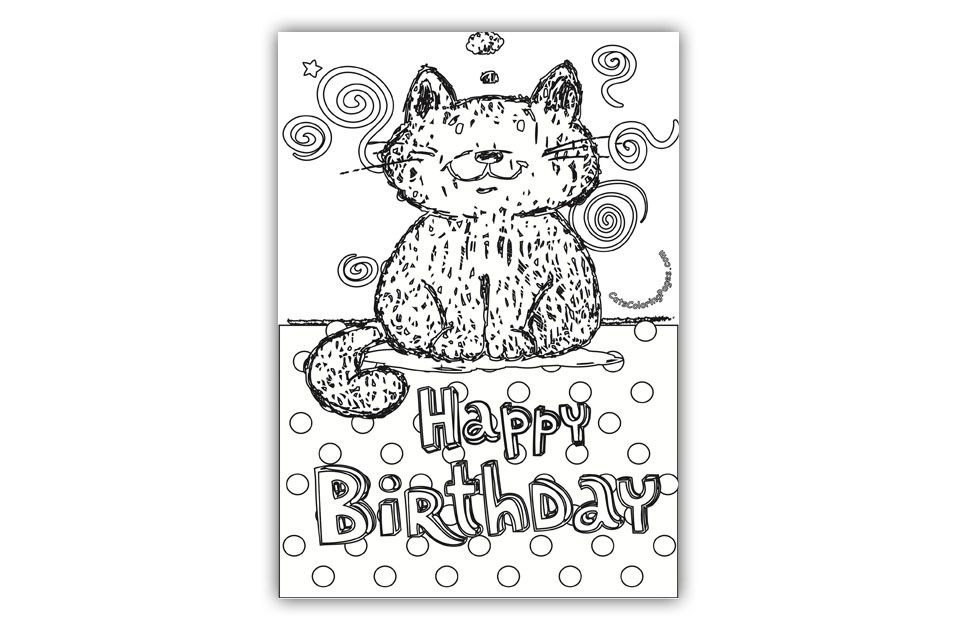 Tomcat happy birthday card coloring page birthday coloring pages happy birthday cards happy birthday fun