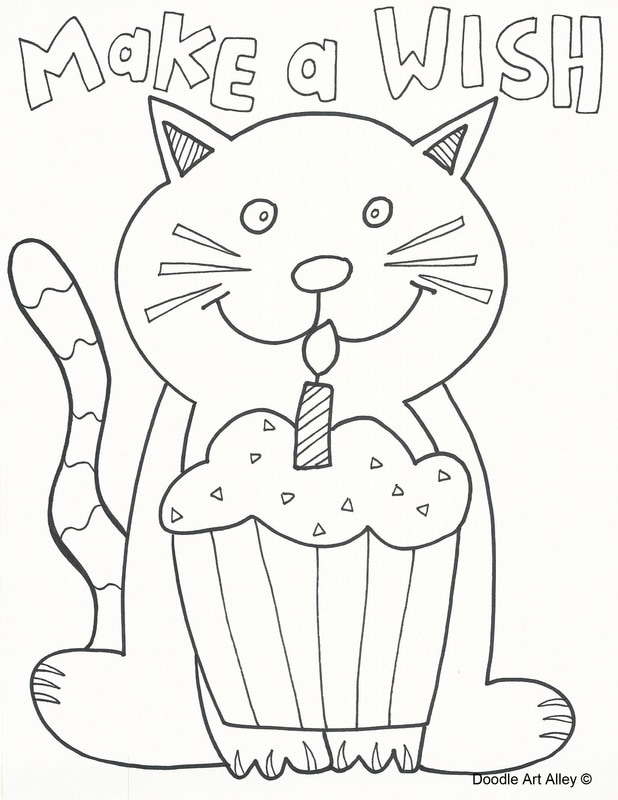 Pet birthday coloring pages