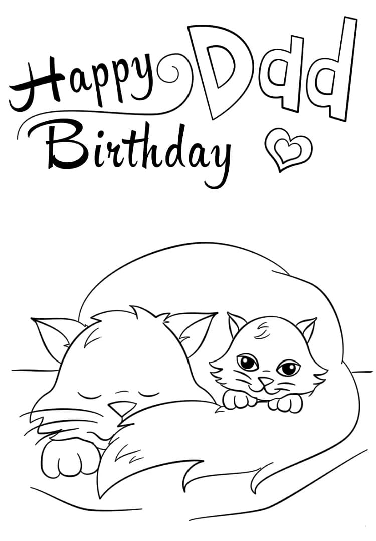 Happy birthday dad coloring page