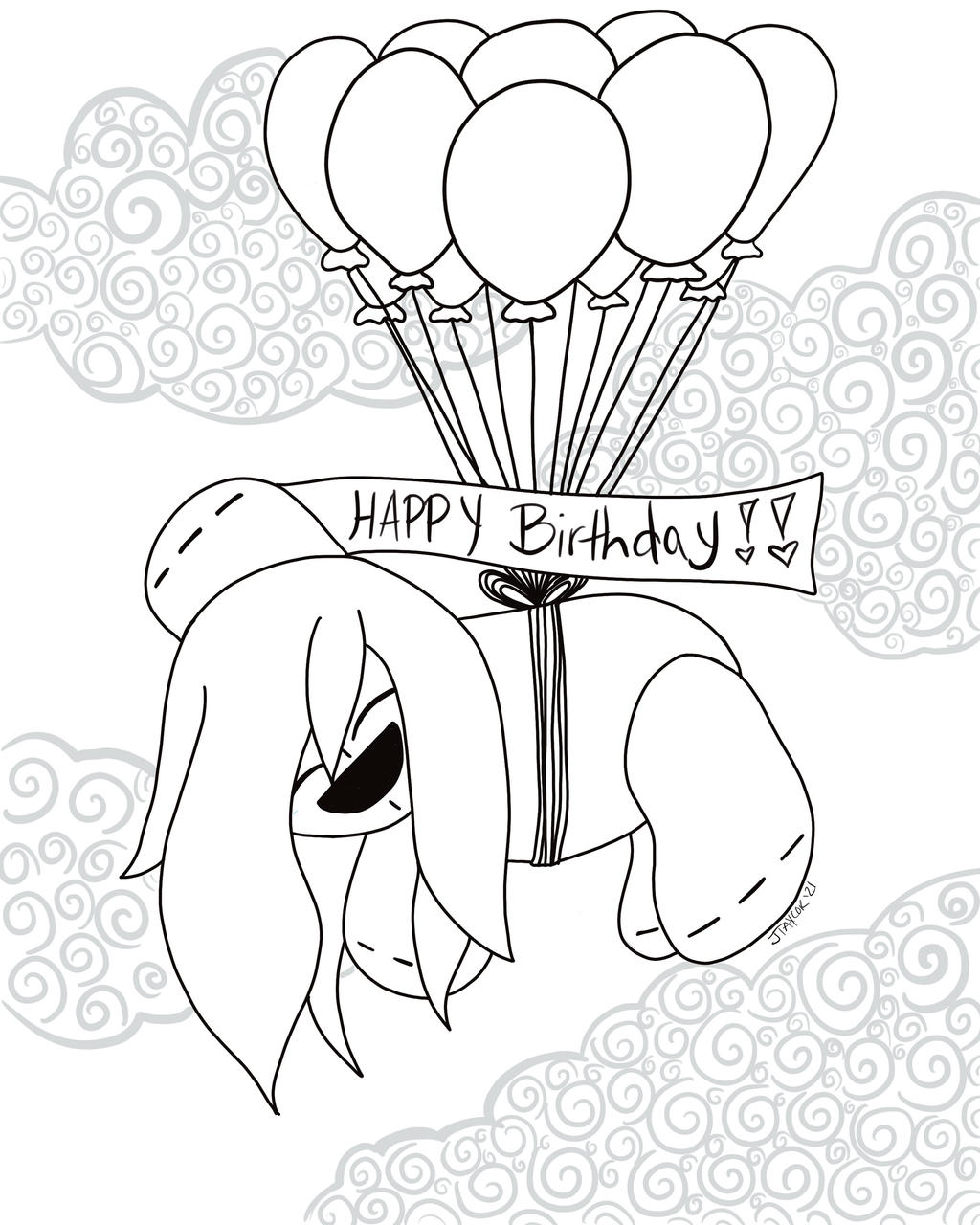 Happy birthday coloring page by reijewels on