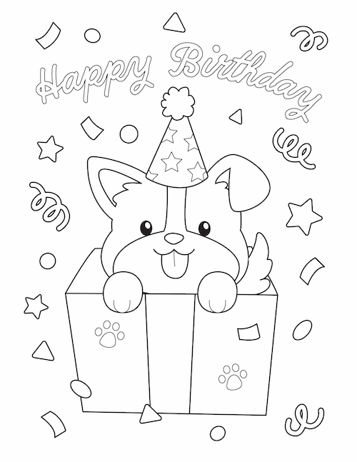 Happy birthday coloring pages