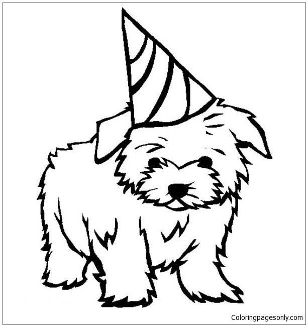 Puppy birthday coloring page dog coloring page puppy coloring pages birthday coloring pages