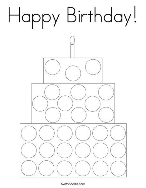 Happy birthday coloring page happy birthday coloring pages birthday coloring pages do a dot