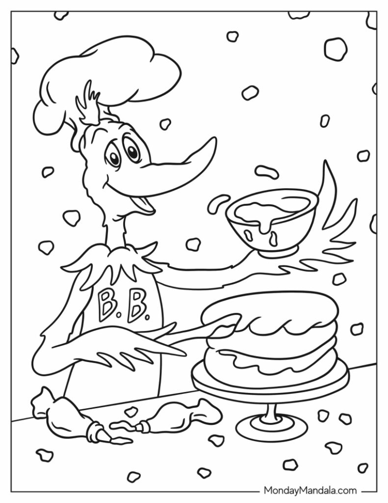 Dr seuss coloring pages free pdf printables