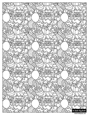 Happy birthday jumbleâ coloring page