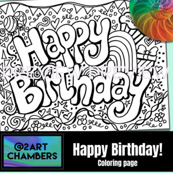 Happy birthday coloring pages tpt