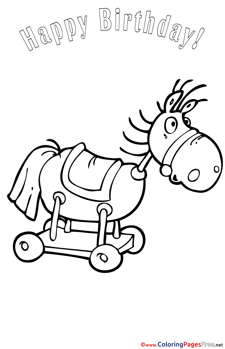 Horse happy birthday coloring pages download