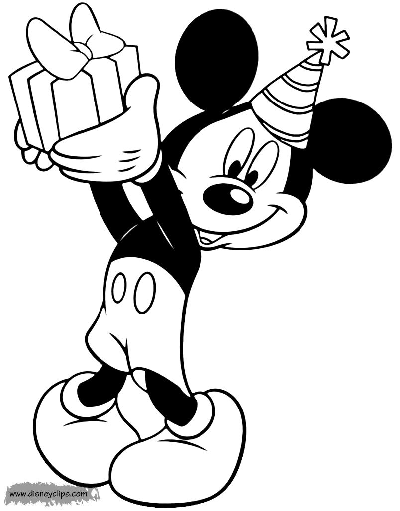 Mickey mouse birthday coloring pages
