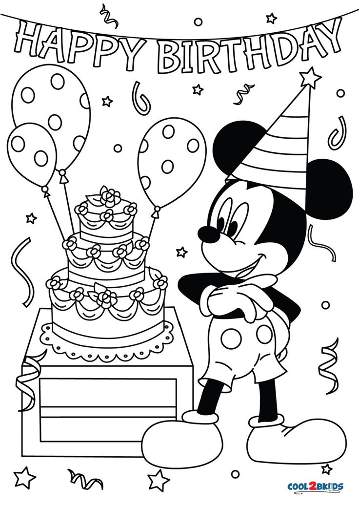 Free printable mickey mouse birthday coloring pages for kids in birthday coloring pages mickey mouse birthday happy birthday coloring pages