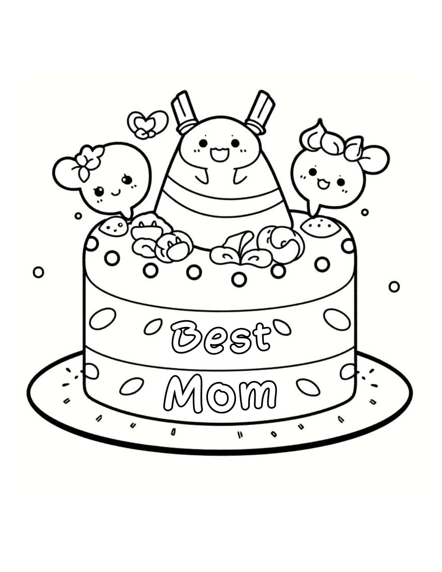Hearty mothers day coloring pages
