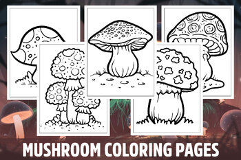 Mushroom coloring pages for kids girls boys teens birthday school activity