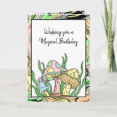 Happy birthday retro mushrooms and coloring page card