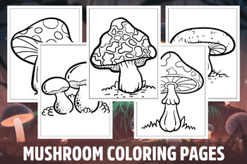 Mushroom coloring pages for kids girls boys teens birthday school activity