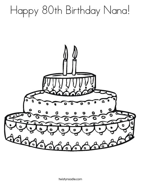 Happy th birthday nana coloring page