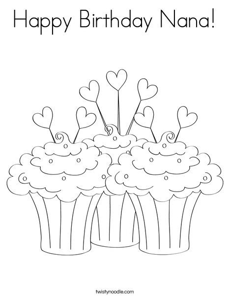 Happy birthday nana coloring page