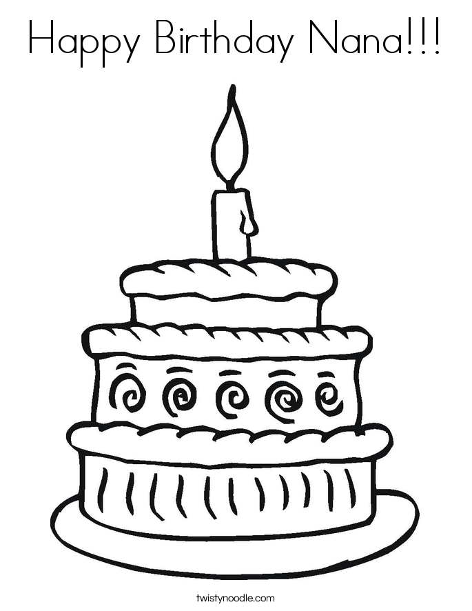 Happy birthday nana coloring page
