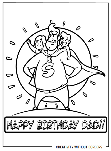 Happy birthday dad coloring pages made by teachers