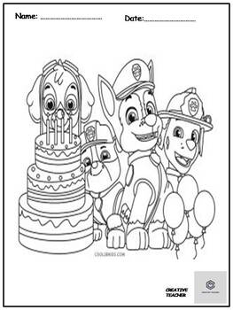 Paw coloring pages for kids by aimad ben tpt