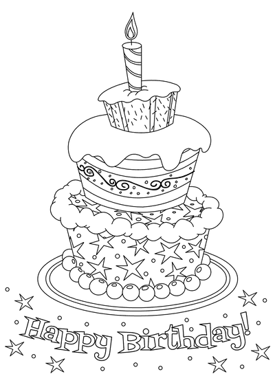 Free happy birthday coloring pages for kids