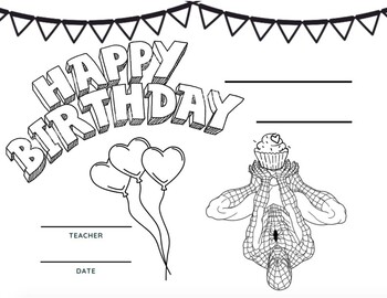 Printable happy birthday coloring pages