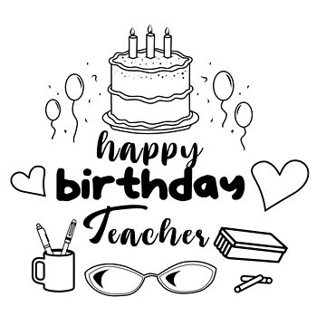 Happy birthday birthday teacher gift idea art board print by rednaz