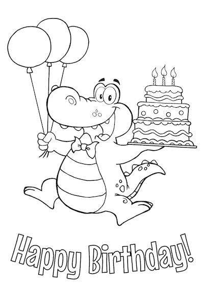 Free happy birthday coloring pages for kids