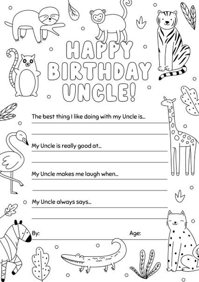 Birthday colouring
