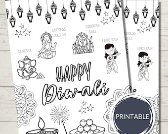 Diwali coloring page for kids diwali for children diwali activity colouring page printable instant digital download