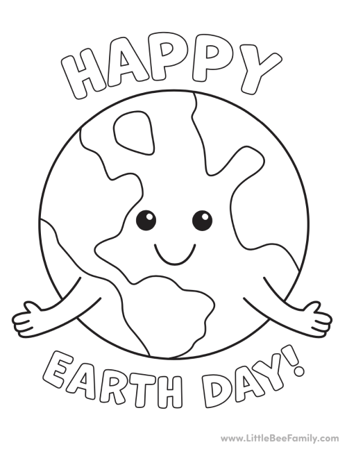 Happy earth day coloring page