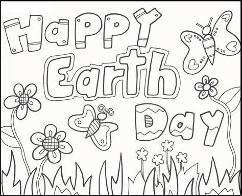 Coloring pages happy earth day coloring sheet