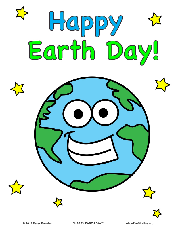Happy earth dayâ coloring page â alice the chalice