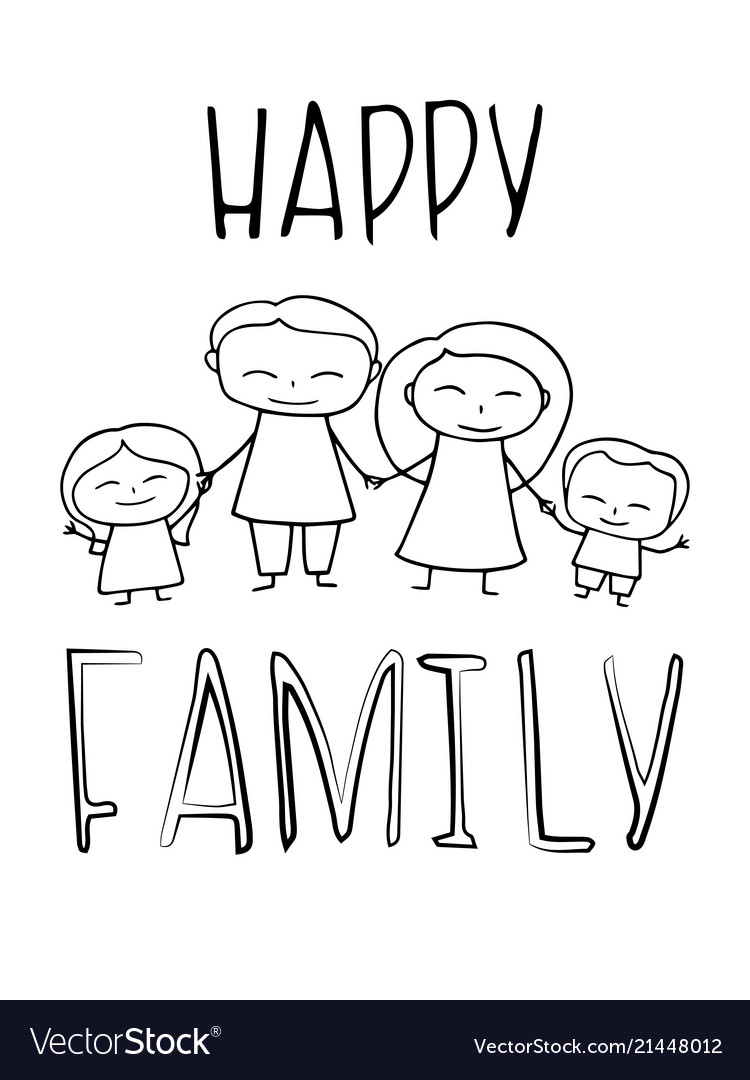 Happy family coloring royalty free vector image