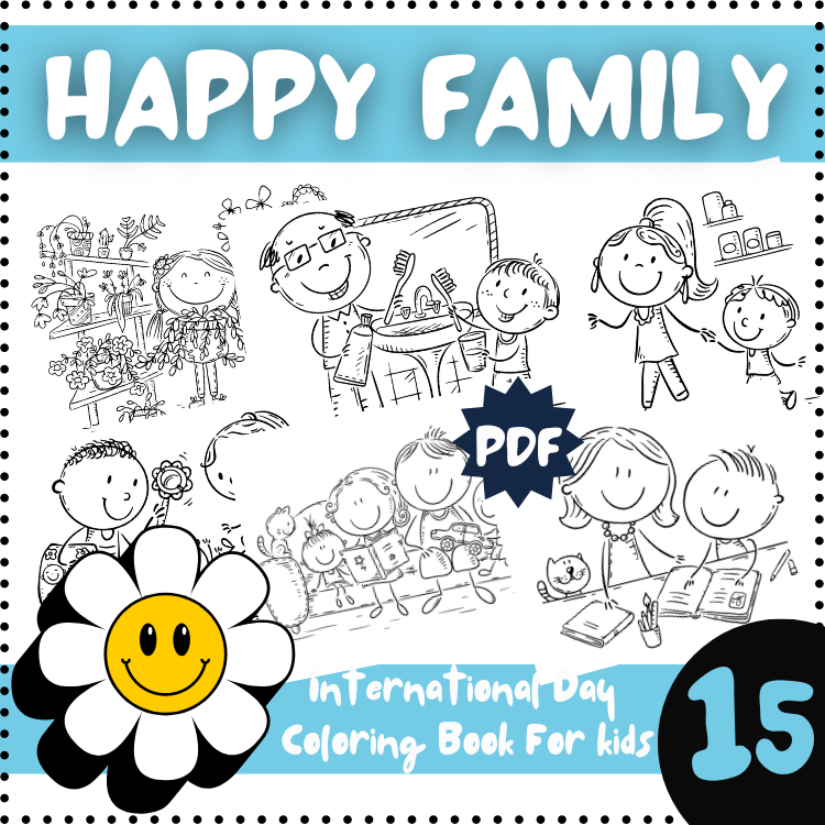 International day of familiesamerican family daysisbromomdad coloring pageshappy family book made by teachers
