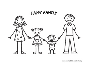 Happy family coloring pages