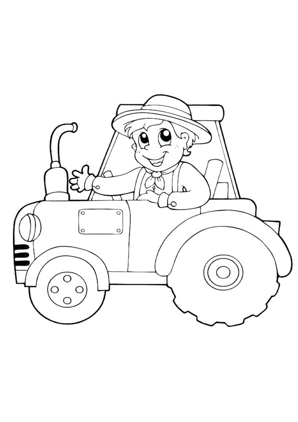 Coloring pages farm tractor coloring page