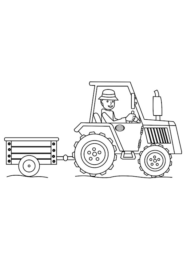 Coloring pages farm tractor coloring page