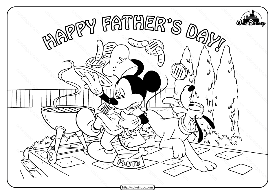 Printable disney happy fathers day coloring page in fathers day coloring page mickey coloring pages coloring pages
