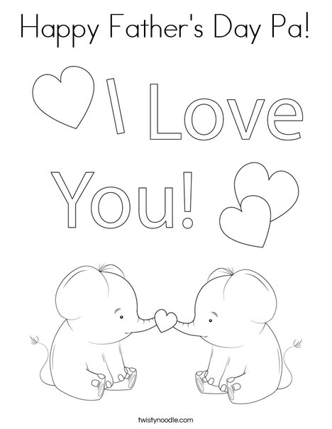 Happy fathers day pa coloring page