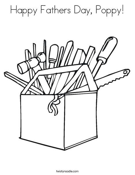 Happy fathers day poppy coloring page