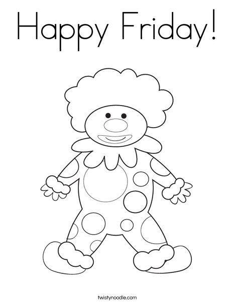 Happy friday coloring page