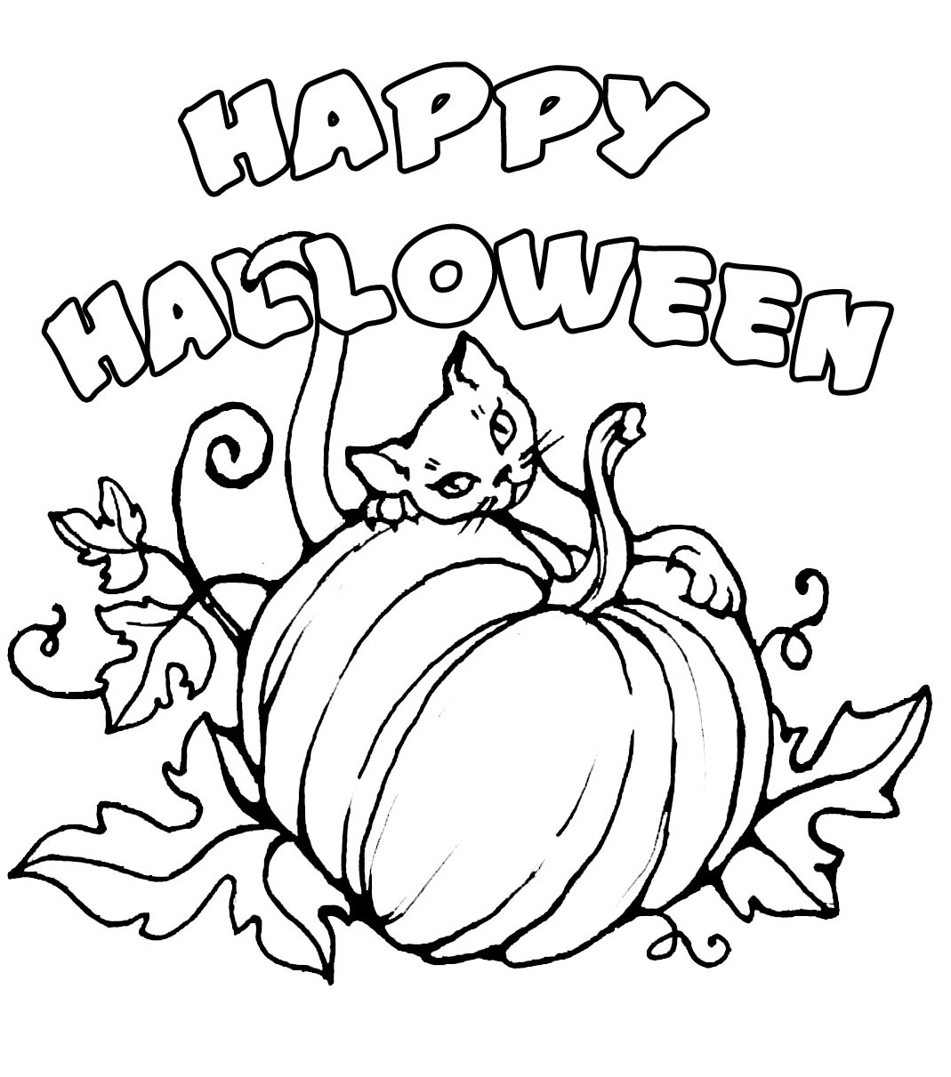Happy halloween coloring pages