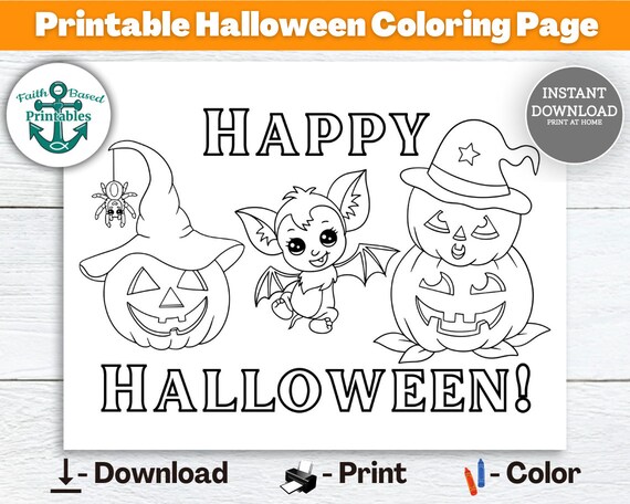 Happy halloween coloring page printable pumpkin coloring sheet jack