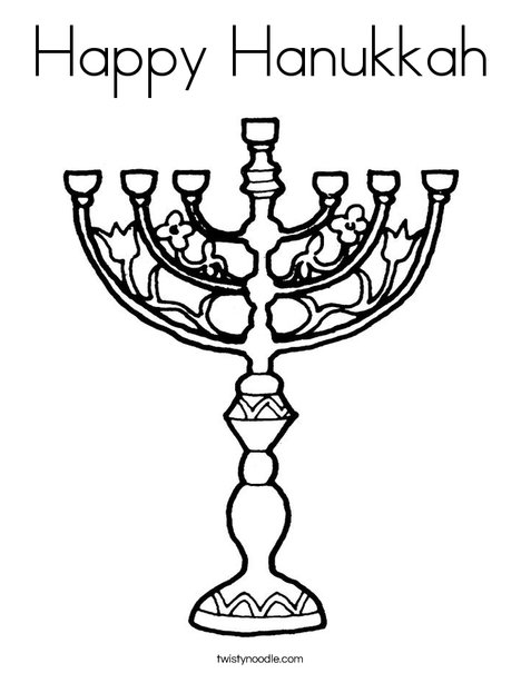 Happy hanukkah coloring page