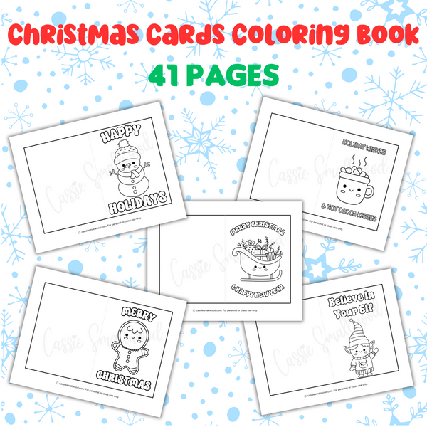 Christmas coloring cards printable pages â cassie smallwood
