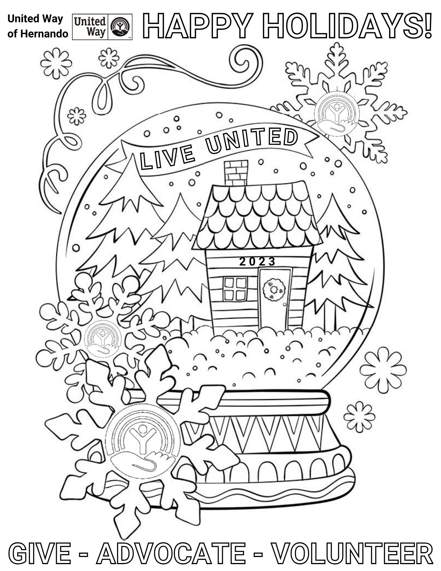 Holiday card coloring contest united way of hernando county