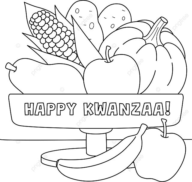 Happy kwanzaa mazao coloring page for kids self determination faith cooperative economics vector rat drawing ring drawing kid drawing png and vector with transparent background for free download