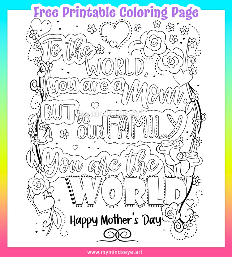 Happy mothers day coloring page c