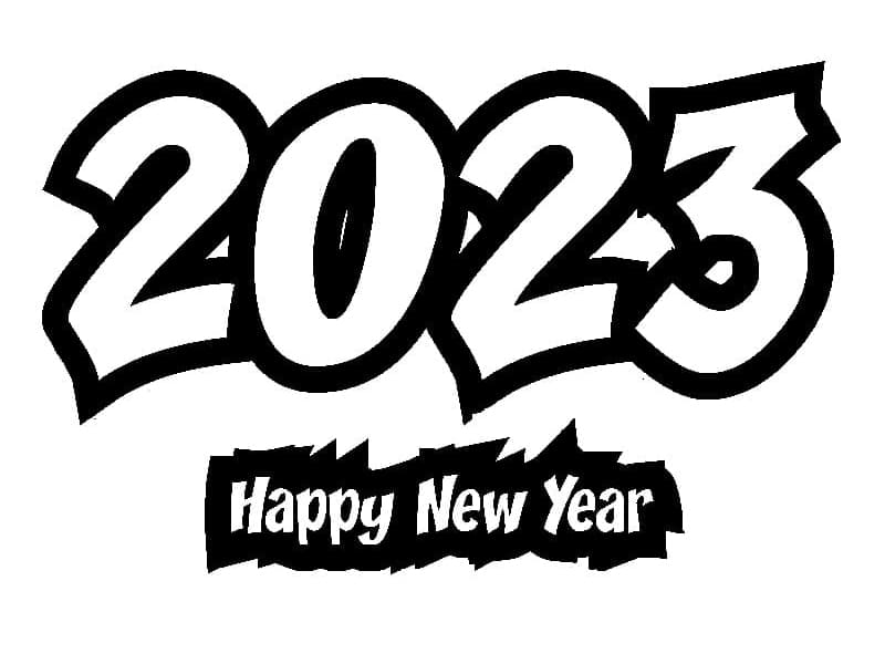 Print happy new year coloring page