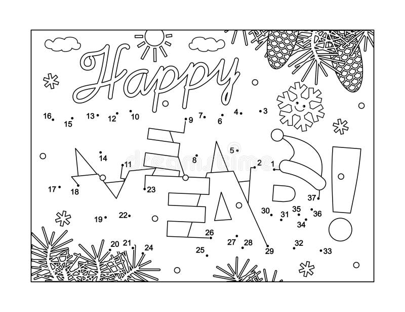 Happy new year coloring page stock illustrations â happy new year coloring page stock illustrations vectors clipart
